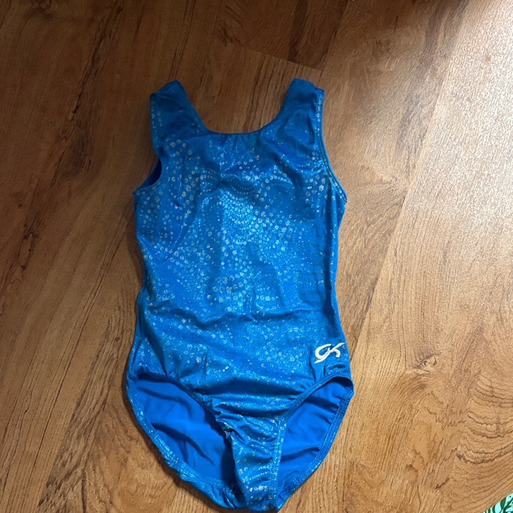 GK Bright Blue Sparkle Gymnastics Leotard
